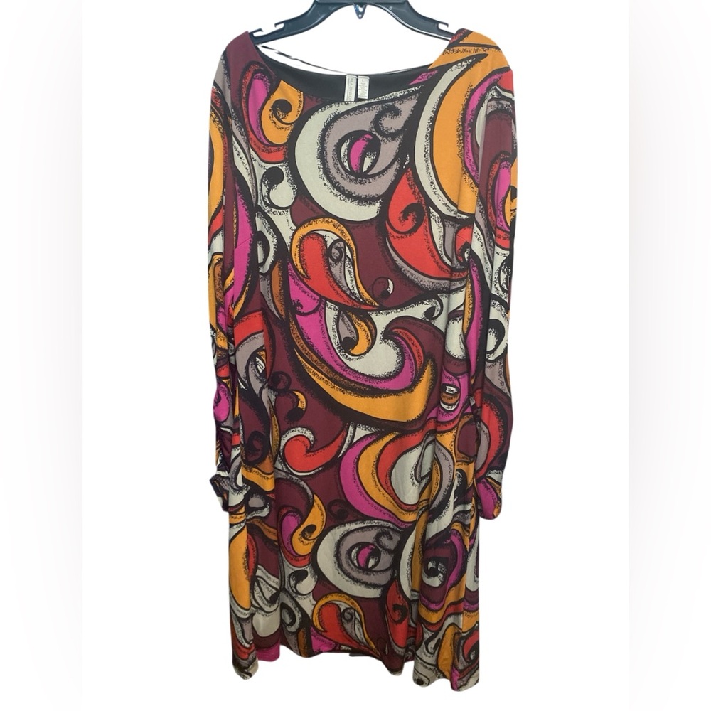 Madison Colorful Swirl Long Sleeve Dress - Picture 2 of 4